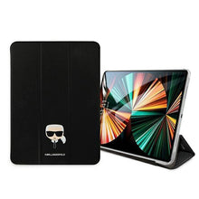 Заредете изображение във визуализатора на галерията – Karl Lagerfeld KLFC12OKHK iPad 12.9" Pro 2021 Book Cover czarny/black Saffiano Karl Head - TopMag
