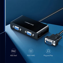 Заредете изображение във визуализатора на галерията – Ugreen 40254 1x2 VGA splitter - black
