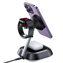 Заредете изображение във визуализатора на галерията – 3in1 Acefast E16 15W inductive charging station for phone / headphones / watch - black
