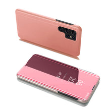 Заредете изображение във визуализатора на галерията – Clear View Case flip cover for Samsung Galaxy S22 Ultra pink - TopMag
