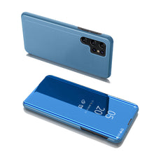 Заредете изображение във визуализатора на галерията – Clear View Case flip cover for Samsung Galaxy S22 Ultra blue - TopMag
