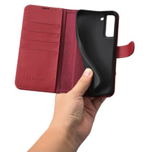 Заредете изображение във визуализатора на галерията – iCarer Haitang Leather Wallet Case Leather Case For Samsung Galaxy S22 Wallet Housing Cover Red (AKSM04RD) - TopMag

