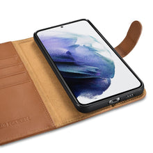 Заредете изображение във визуализатора на галерията – iCarer Haitang Leather Wallet Case Leather Case for Samsung Galaxy S22 + (S22 Plus) Wallet Housing Cover Brown (AKSM05BN) - TopMag
