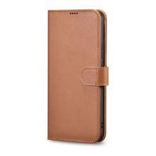 Заредете изображение във визуализатора на галерията – iCarer Haitang Leather Wallet Case Leather Case for Samsung Galaxy S22 + (S22 Plus) Wallet Housing Cover Brown (AKSM05BN) - TopMag
