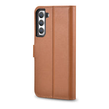 Заредете изображение във визуализатора на галерията – iCarer Haitang Leather Wallet Case Leather Case for Samsung Galaxy S22 + (S22 Plus) Wallet Housing Cover Brown (AKSM05BN) - TopMag
