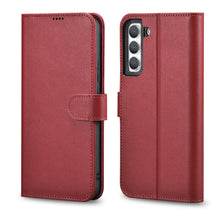 Заредете изображение във визуализатора на галерията – iCarer Haitang Leather Wallet Case Leather Case for Samsung Galaxy S22 + (S22 Plus) Wallet Housing Cover Red (AKSM05RD) - TopMag
