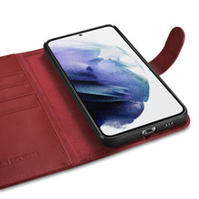 Заредете изображение във визуализатора на галерията – iCarer Haitang Leather Wallet Case Leather Case for Samsung Galaxy S22 + (S22 Plus) Wallet Housing Cover Red (AKSM05RD) - TopMag
