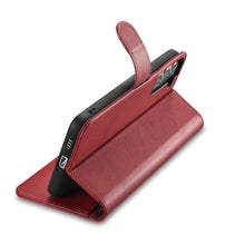 Заредете изображение във визуализатора на галерията – iCarer Haitang Leather Wallet Case Leather Case for Samsung Galaxy S22 + (S22 Plus) Wallet Housing Cover Red (AKSM05RD) - TopMag
