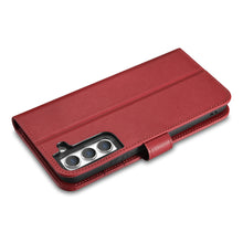 Заредете изображение във визуализатора на галерията – iCarer Haitang Leather Wallet Case Leather Case for Samsung Galaxy S22 + (S22 Plus) Wallet Housing Cover Red (AKSM05RD) - TopMag
