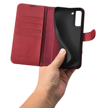 Заредете изображение във визуализатора на галерията – iCarer Haitang Leather Wallet Case Leather Case for Samsung Galaxy S22 + (S22 Plus) Wallet Housing Cover Red (AKSM05RD) - TopMag
