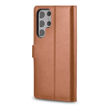 Заредете изображение във визуализатора на галерията – iCarer Haitang Leather Wallet Case Leather Case For Samsung Galaxy S22 Ultra Wallet Housing Cover Brown (AKSM06BN) - TopMag
