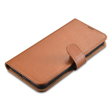 Заредете изображение във визуализатора на галерията – iCarer Haitang Leather Wallet Case Leather Case For Samsung Galaxy S22 Ultra Wallet Housing Cover Brown (AKSM06BN) - TopMag
