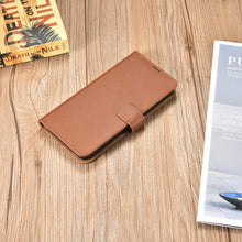 Заредете изображение във визуализатора на галерията – iCarer Haitang Leather Wallet Case Leather Case For Samsung Galaxy S22 Ultra Wallet Housing Cover Brown (AKSM06BN) - TopMag
