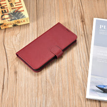 Заредете изображение във визуализатора на галерията – iCarer Haitang Leather Wallet Case Leather Case For Samsung Galaxy S22 Ultra Wallet Housing Cover Red (AKSM06RD) - TopMag
