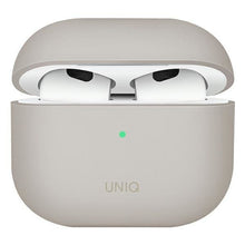 Заредете изображение във визуализатора на галерията – UNIQ etui Lino AirPods 3 gen. Silicone beżowy/beige - TopMag
