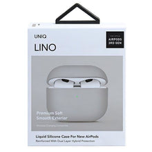 Заредете изображение във визуализатора на галерията – UNIQ etui Lino AirPods 3 gen. Silicone beżowy/beige - TopMag
