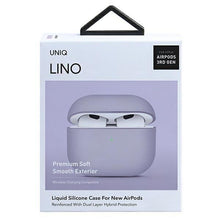 Заредете изображение във визуализатора на галерията – UNIQ etui Lino AirPods 3 gen. Silicone lawendowy/lavender - TopMag
