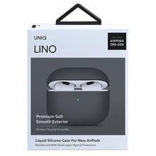Заредете изображение във визуализатора на галерията – UNIQ etui Lino AirPods 3 gen. Silicone szary/ash grey - TopMag
