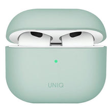 Заредете изображение във визуализатора на галерията – UNIQ etui Lino AirPods 3 gen. Silicone zielony/mint green - TopMag
