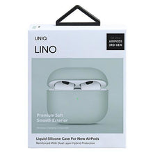 Заредете изображение във визуализатора на галерията – UNIQ etui Lino AirPods 3 gen. Silicone zielony/mint green - TopMag
