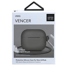 Заредете изображение във визуализатора на галерията – UNIQ etui Vencer AirPods 3 gen. Silicone beżowy/dark sand - TopMag
