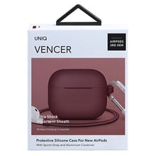 Заредете изображение във визуализатора на галерията – UNIQ etui Vencer AirPods 3 gen. Silicone bordowy/burgundy maroon - TopMag
