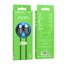 Заредете изображение във визуализатора на галерията – Borofone Cable BX87 Sharp - Type C to Lightning - PD 20W 1 metre black
