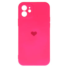 Заредете изображение във визуализатора на галерията – Vennus Silicone Heart Case for Iphone 12 design 1 fuchsia

