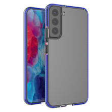 Заредете изображение във визуализатора на галерията – Spring Case Cover Gel Cover with Color Frame for Samsung Galaxy S22 + (S22 Plus) Dark Blue - TopMag
