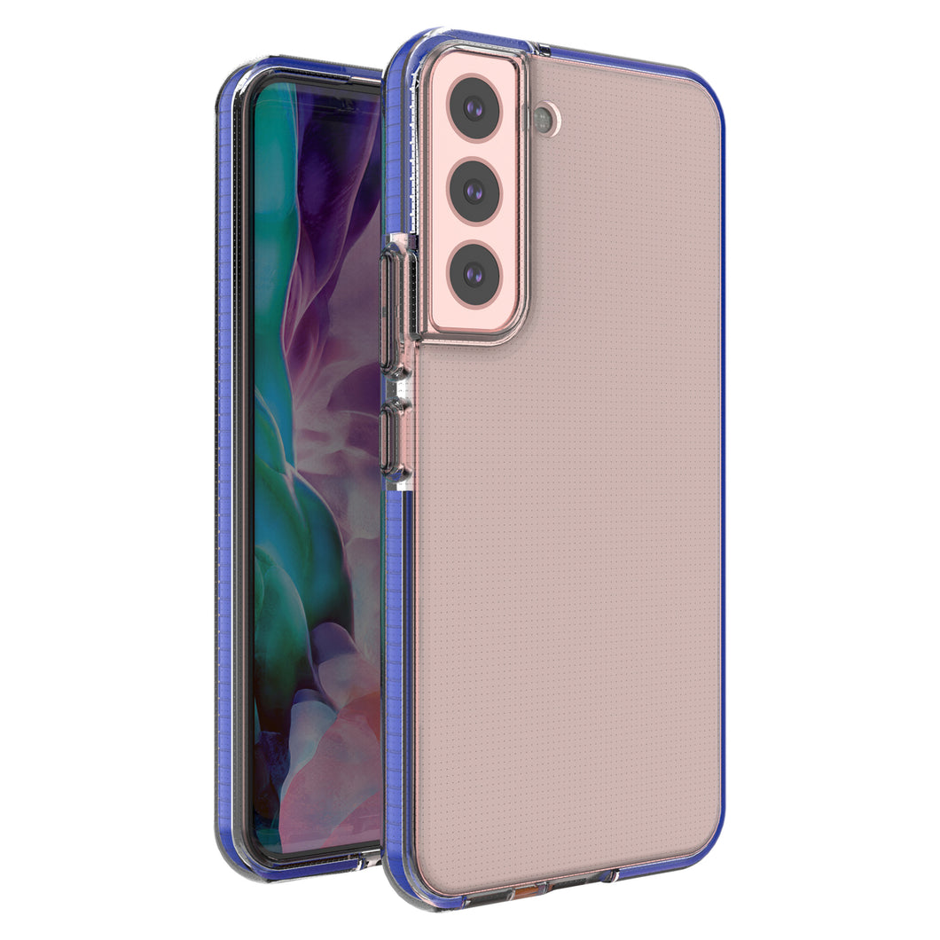 Spring Case cover gel cover with colored frame for Samsung Galaxy S22 dark blue - TopMag