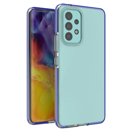 Spring Case cover gel cover with a colored frame for the Samsung Galaxy A73 dark blue - TopMag