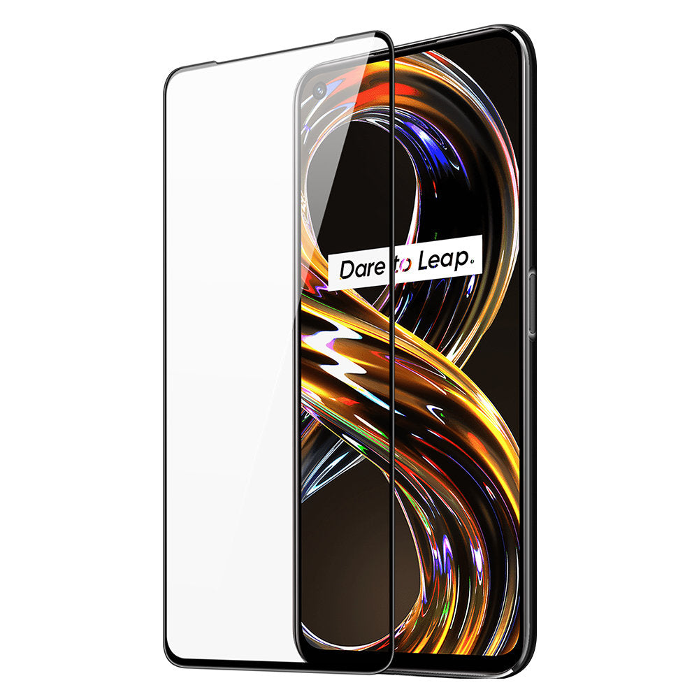 Dux Ducis 9D Tempered Glass 9H Durable Full Screen Tempered Glass with Realme 8i frame black (case friendly) - TopMag