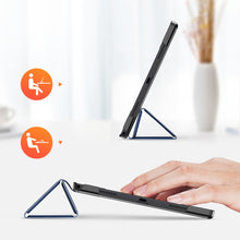 Заредете изображение във визуализатора на галерията – Dux Ducis Domo Foldable Cover Tablet Case with Smart Sleep Stand Samsung Galaxy Tab A8 10.5 '' 2021 Blue - TopMag
