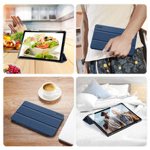 Заредете изображение във визуализатора на галерията – Dux Ducis Domo Foldable Cover Tablet Case with Smart Sleep Stand Samsung Galaxy Tab A8 10.5 '' 2021 Blue - TopMag
