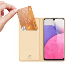 Заредете изображение във визуализатора на галерията – Dux Ducis Skin Pro Holster Cover Flip Cover for Samsung Galaxy A33 5G gold - TopMag
