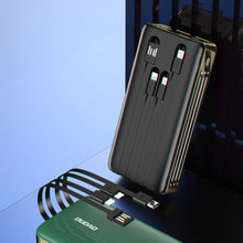 Заредете изображение във визуализатора на галерията – Dudao K4Pro powerbank with built-in cables 20000mAh LED display black - TopMag
