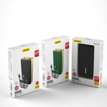 Заредете изображение във визуализатора на галерията – Dudao K4Pro powerbank with built-in cables 20000mAh LED display black - TopMag

