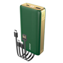 Заредете изображение във визуализатора на галерията – Dudao K4Pro powerbank with built-in cables 20000mAh LED display green - TopMag
