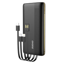 Заредете изображение във визуализатора на галерията – Dudao K4Pro powerbank with built-in cables 10000mAh LED display black - TopMag
