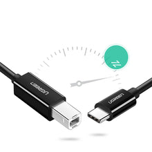 Заредете изображение във визуализатора на галерията – Ugreen printer cable USB-C - USB-B 480Mb/s 2m black (US241)
