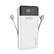 Заредете изображение във визуализатора на галерията – Dudao K1Max 30000mAh power bank with built-in cables white (K1Max-white) - TopMag
