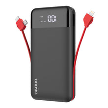 Заредете изображение във визуализатора на галерията – Dudao K1Pro powerbank 20000mAh with built-in cables black (K1Pro-black) - TopMag
