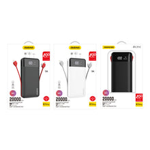 Заредете изображение във визуализатора на галерията – Dudao K1Pro powerbank 20000mAh with built-in cables black (K1Pro-black) - TopMag
