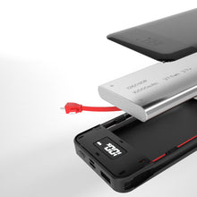 Заредете изображение във визуализатора на галерията – Dudao 2x USB powerbank 10000mAh 2A built-in cable 3in1 Lightning / USB Type C / micro USB 3A white (K1A white) - TopMag
