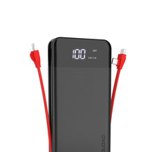 Заредете изображение във визуализатора на галерията – Dudao 2x USB powerbank 10000mAh 2A built-in cable 3in1 Lightning / USB Type C / micro USB 3A white (K1A white) - TopMag
