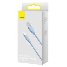Заредете изображение във визуализатора на галерията – Baseus cable, USB cable - Lightning 2.4A, length 2 m Jelly Liquid Silica Gel - blue - TopMag
