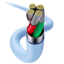 Заредете изображение във визуализатора на галерията – Baseus cable, USB cable - Lightning 2.4A, length 2 m Jelly Liquid Silica Gel - blue - TopMag
