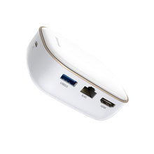 Заредете изображение във визуализатора на галерията – Baseus multifunctional USB Type C HUB, memory card reader, external network card (USB 3.0, RJ45, HDMI, SD, micro SD) Power Delivery 60 W white (CAHUB-AU02) - TopMag
