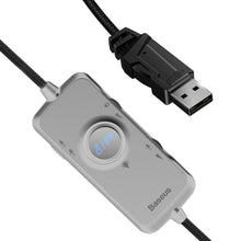 Заредете изображение във визуализатора на галерията – Baseus GAMO around-ear USB headphones with microphone and remote for players gray (NGD05-01) - TopMag
