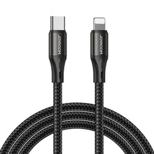 Заредете изображение във визуализатора на галерията – Joyroom fast charging / data cable USB Type C - Lightning PD 20W 1m black (S-1024N1-PD) - TopMag
